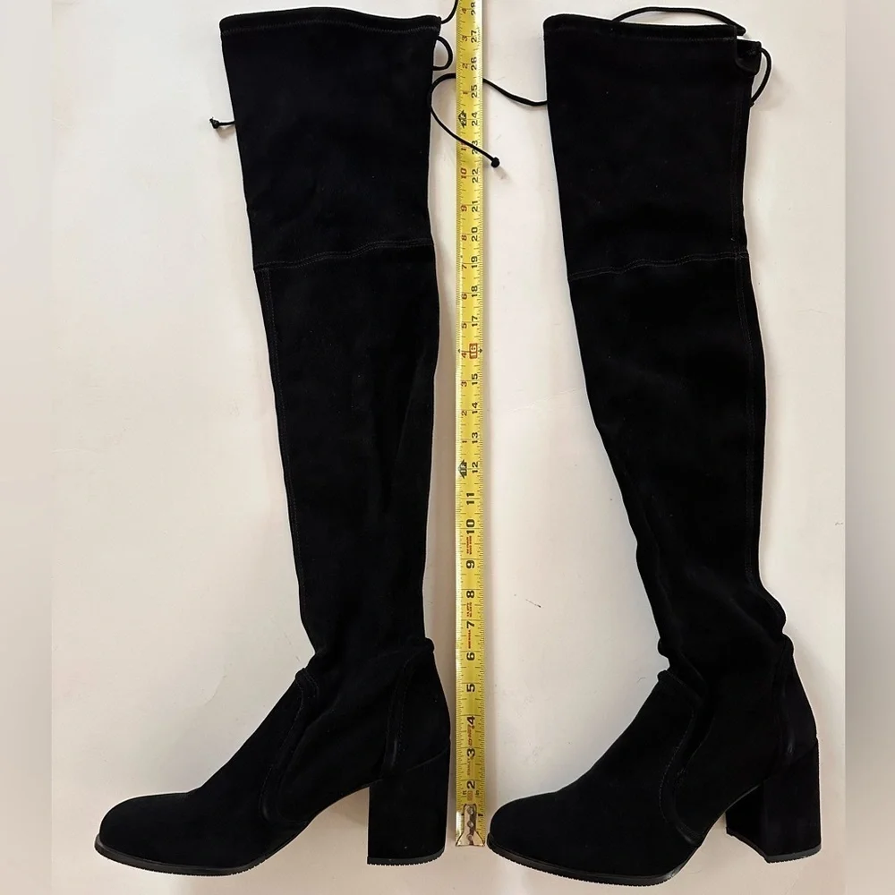Stuart Weitzman over the knee black suede boots